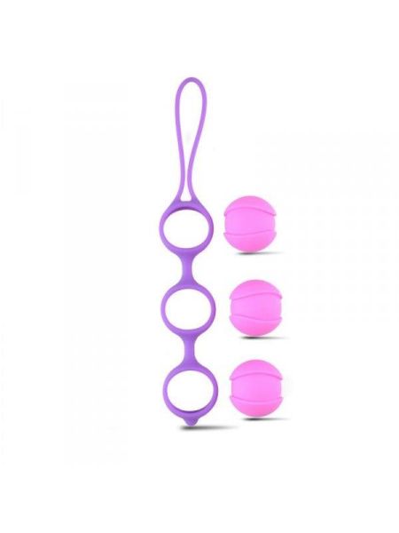 Kulki-Palline Vaginali Bi-Balls Triple Purple - 4