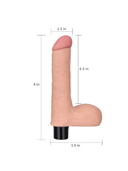 8"" REAL SOFTEE Vibrating Dildo - 7