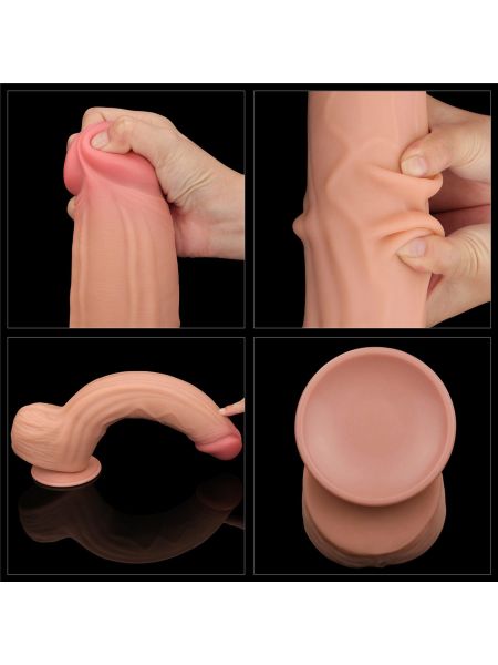 12'' King Sized Sliding Skin Dual Layer Dong - 21