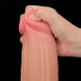 12'' King Sized Sliding Skin Dual Layer Dong - 12