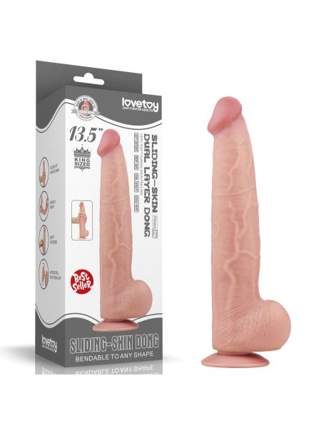 13.5'' King Sized Sliding Skin Dual Layer Dong