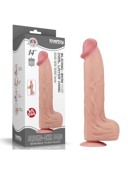 14'' King Sized Sliding Skin Dual Layer Dong