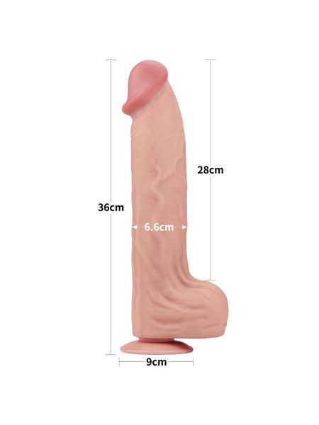 14'' King Sized Sliding Skin Dual Layer Dong - 3