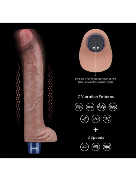 11" REAL SOFTEE Rechargeable Silicone Vibrating Dildo - 14
