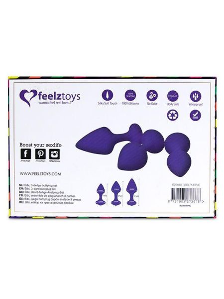 FeelzToys - Bibi Butt Plug Set 3 pcs Purple - 5