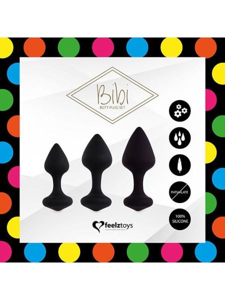 FeelzToys - Bibi Butt Plug Set 3 pcs Black - 3