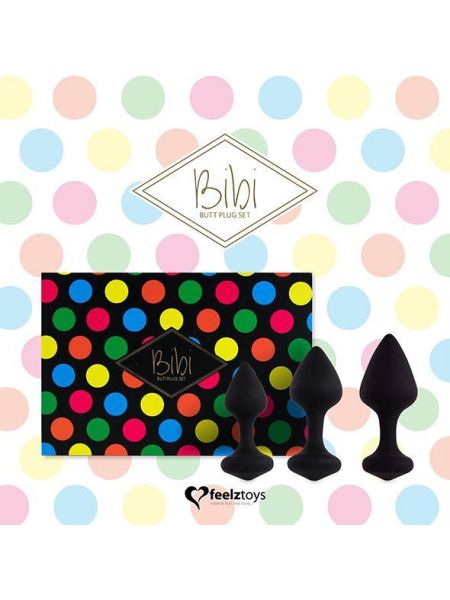 FeelzToys - Bibi Butt Plug Set 3 pcs Black - 4