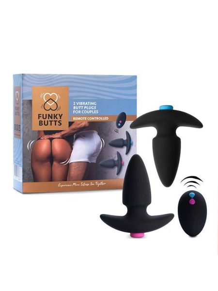 FeelzToys - FunkyButts Remote Controlled Butt Plug Set for Couples - 3