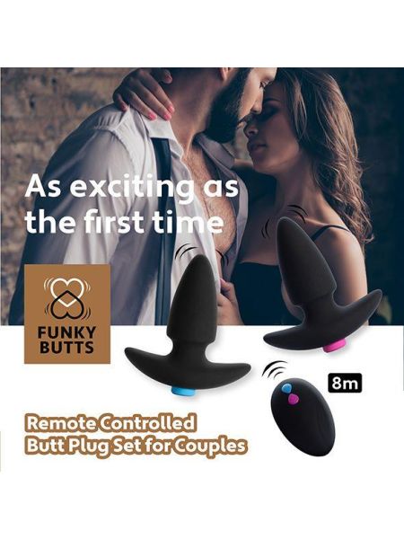 FeelzToys - FunkyButts Remote Controlled Butt Plug Set for Couples - 7