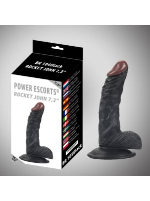 Rocket john 7,3 inch black realistic dildo  7,3 inch /  18,5 cm - image 2
