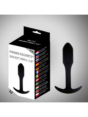 Rocket drill 3,8 inch black  anal plug 3,8  inch / 9,6 cm