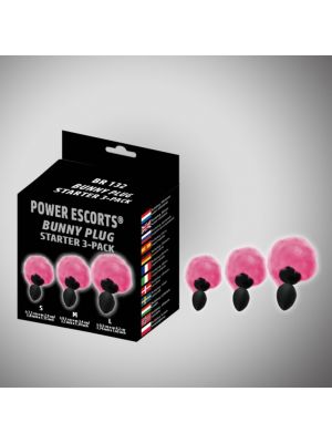 Bunny plug 3 - pack  black with pink tail starter 3 - pack - image 2