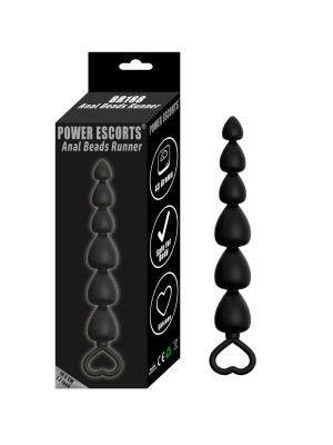 Plug-Power Escorts - Anal Beads Runner - Silicone-Black