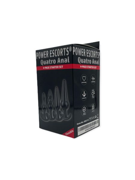Plug-Quatro Anal Plugs Starter Set- 4-Pack Black - 4