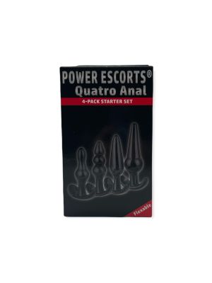Plug-Quatro Anal Plugs Starter Set- 4-Pack Black