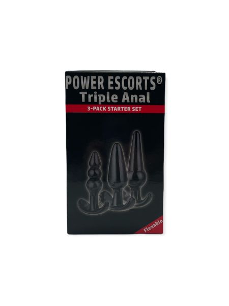 Plug-Triple Anal Plugs Starter Set- 3-Pack Anal Plugs Black