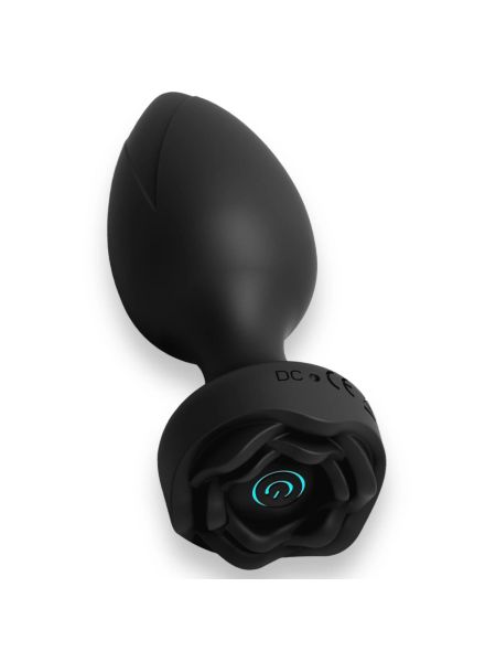 Power Escorts - Princess Plug - Remote Rose Design Plug - USB Rechargeable - 10 Functions - Black - 6