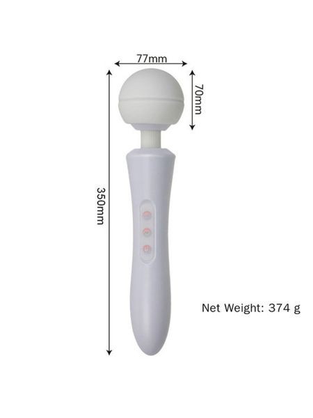 Stymulator-Massager Ultra Powerful -Big USB White 20 Function