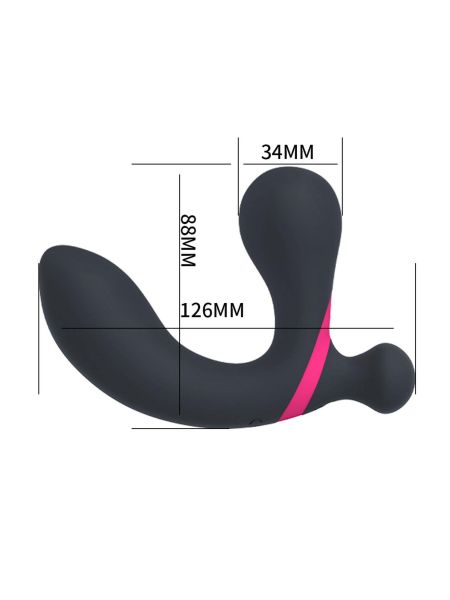 Stymulator-Prostate Massager Dual Vibrator USB 10 Function / Remote Control - 5