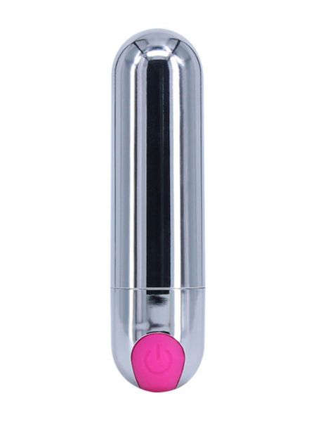 Wibrator-Strong Bullet Vibrator Silver/Pink USB 10 Function - 2