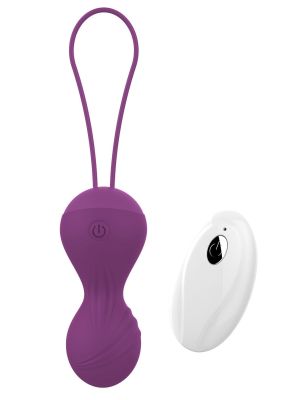 Kulki-Vibrating Silicone Kegel Balls USB 10 Function / Remote control -Purple - image 2