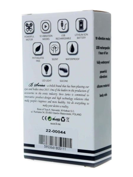 Stymulator-Rechargeable Silicone Touch Vibrator USB 10 Functions - Black - 9
