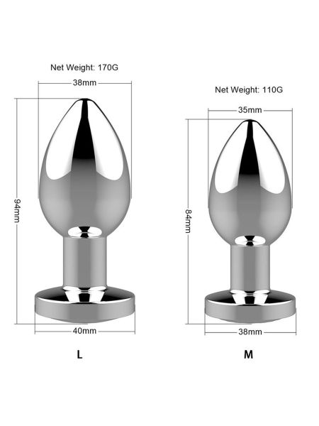 Stymulator-Rechargeable Butt Plug Vibrator USB 10 Functions - Silver - 5