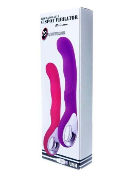 Vibrator G-spot 10 functions USB Purple - 12
