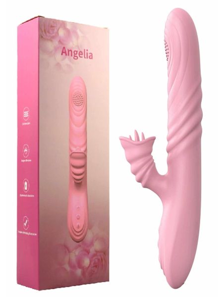Wibrator-Angelia, USB 3 functions of thrusting / 20 vibrations Flesh - 10