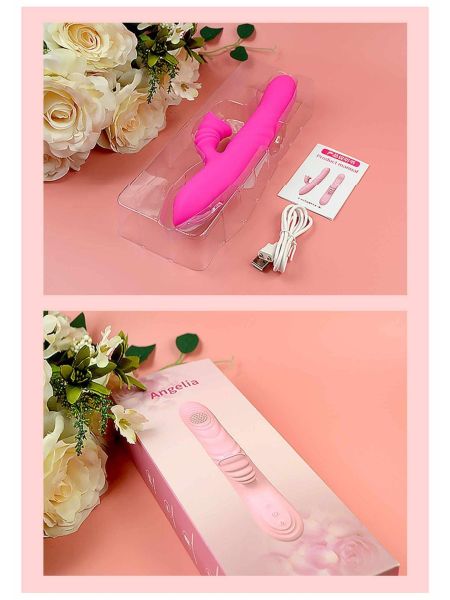 Wibrator-Angelia USB 3 functions of thrusting / 20 vibrations Pink - 4