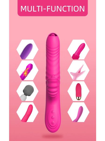 Wibrator-Angelia USB 3 functions of thrusting / 20 vibrations Pink - 6