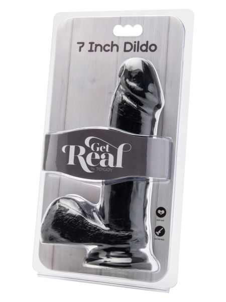 Dildo 7 inch with Balls Black - 2
