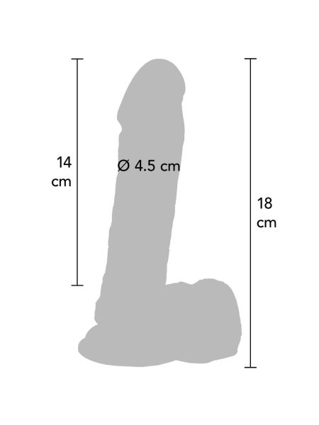 Dildo 7 inch with Balls Black - 3