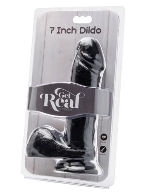 Dildo 7 inch with Balls Black - image 2