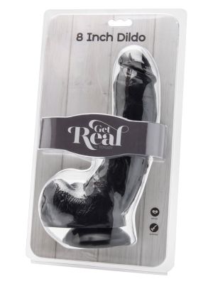 Dildo 8 inch with Balls Black - image 2