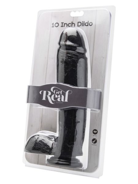 Dildo 10 inch with Balls Black - 2