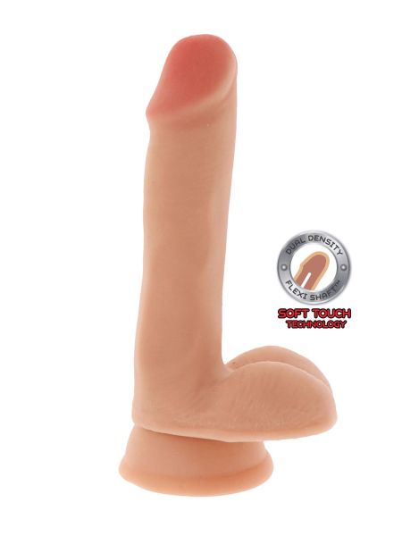 Dual Density Dildo 6 in. Balls Light skin tone