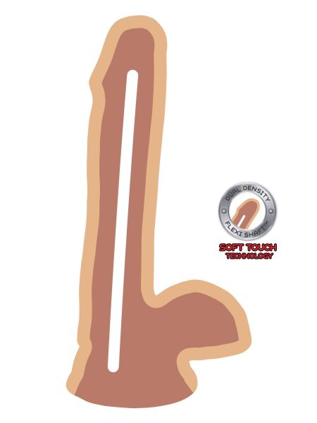 Dual Density Dildo 6 in. Balls Light skin tone - 3