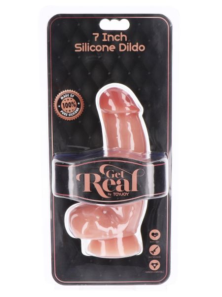 Silicone Dildo 7 inch w Balls Light skin tone - 2