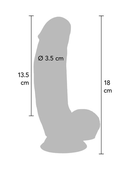 Silicone Dildo 7 inch w Balls Light skin tone - 5