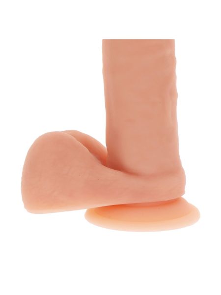 Silicone Dildo 8 Inch w Balls Light skin tone - 4