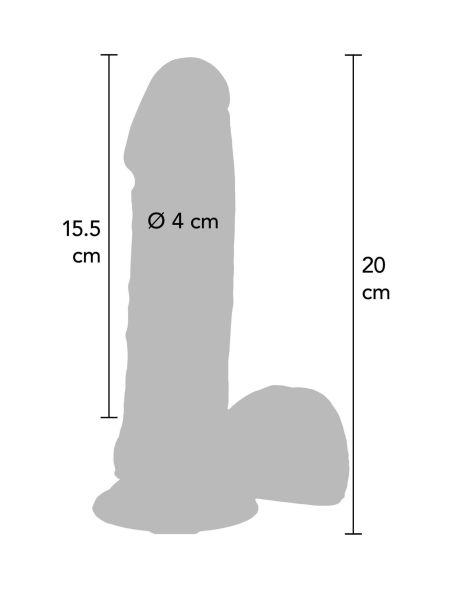 Silicone Dildo 8 Inch w Balls Light skin tone - 5