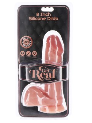 Silicone Dildo 8 Inch w Balls Light skin tone - image 2