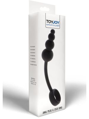 Anal Snake Plug & Penis Ring Black - image 2
