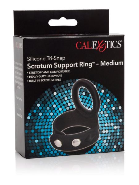 3-Snap Scrotum Ring - Medium Black - 2