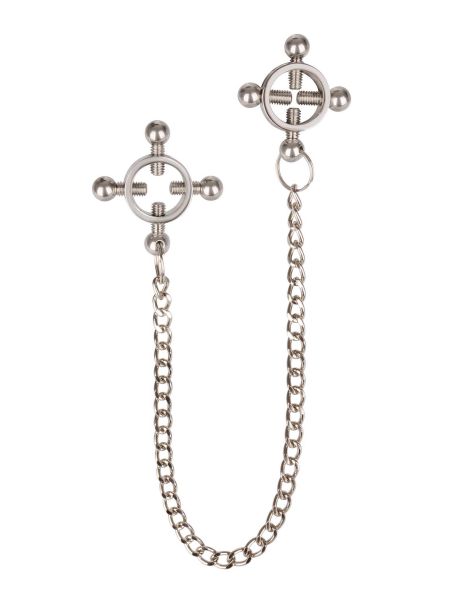 4 Point Nipple Press w Chain Black