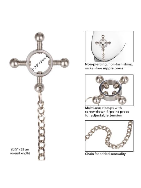 4 Point Nipple Press w Chain Black - 5