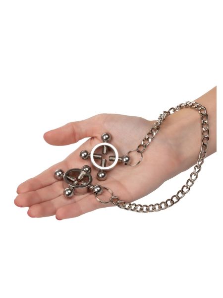 4 Point Nipple Press w Chain Black - 4