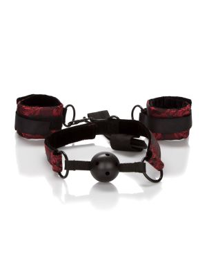 Breathable Ball Gag With Cuffs Black