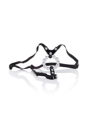Lover Thong w/ Pleasure Pearls Black